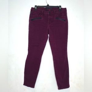 Rock & Republic maroon jeans size 12 women side zippers